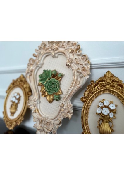 Çiçekli 3 Lü Çerçeveli Tablo Set modelleri