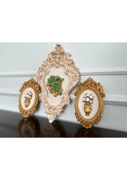 Çiçekli 3 Lü Çerçeveli Tablo Set fırsatları