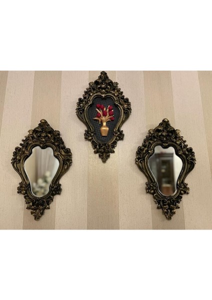 Dekoratif Duvar Tablo ve Ayna Özel Tasarım 3 Lü