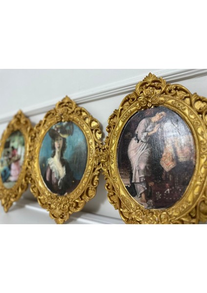 Duvar Tablo 3lü Set Dekoratif Duvar Süsü Dekopaj Teknikle 32CM fiyatları