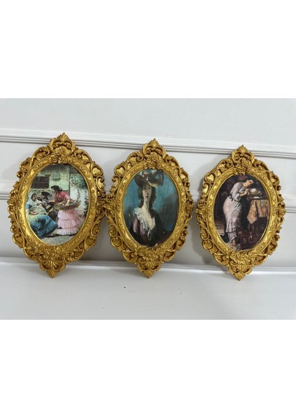 Duvar Tablo 3lü Set Dekoratif Duvar Süsü Dekopaj Teknikle 32CM fırsatları