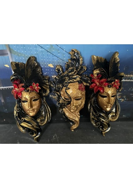 Maske Duvar Pano , 3lü Duvar Biblo 30CM fiyatları