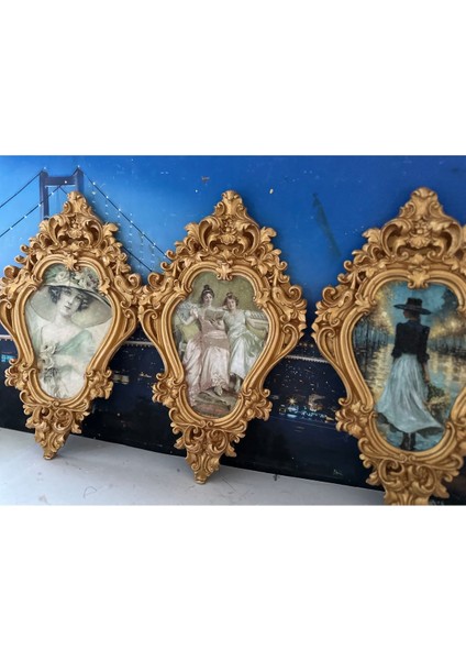 Vintage Tarzı Tablo Set 3lü 42CM