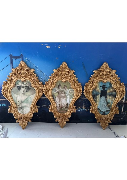 Vintage Tarzı Tablo Set 3lü 42CM modelleri