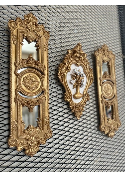 Ayna ve Tablo 3lü Set , El Yapımı 3lü Duvar Tablo