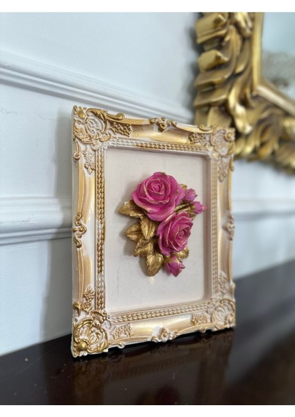 Gül Detaylı Tasarım El Yapımı Tablo 25CM , Dekoratif TABLO2LI fırsatları