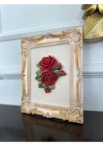 Gül Detaylı Tasarım El Yapımı Tablo 25CM , Dekoratif TABLO2LI indirimleri