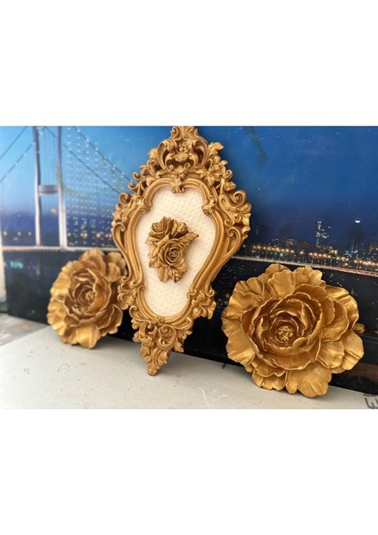 Dekoratif Duvar Tablo 3lü Set , Özel Tasarım Vintage Tarzı Duvar Gülü fiyatları