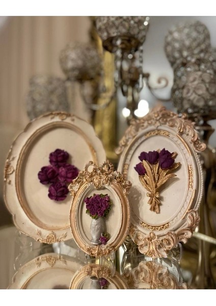 Tasarım Dekoratif Çerçeveli Duvar Tablosu 3 Lü Set