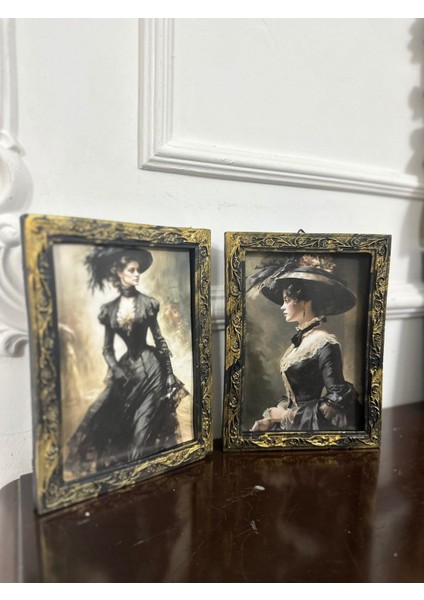 El Yapımı Vintage Tarzı 2li Tablo 20CM fiyatları