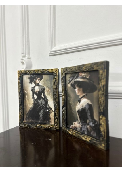 El Yapımı Vintage Tarzı 2li Tablo 20CM fırsatları