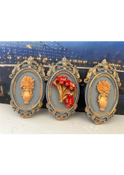 Çiçekli Duvar Tablo 22CM