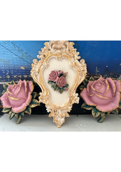 Tablo ve Duvar Gül 3lü Set ,tasarım Duvar Süsü