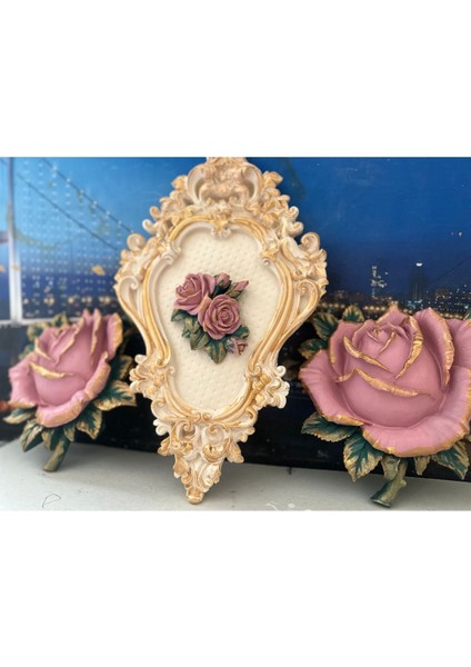 Tablo ve Duvar Gül 3lü Set ,tasarım Duvar Süsü modelleri