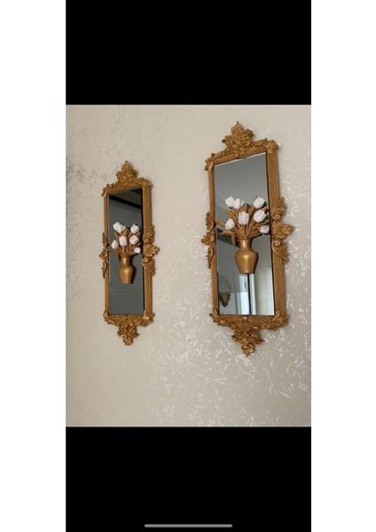 Çiçekli Aynalı Tasarım Tablo 2li