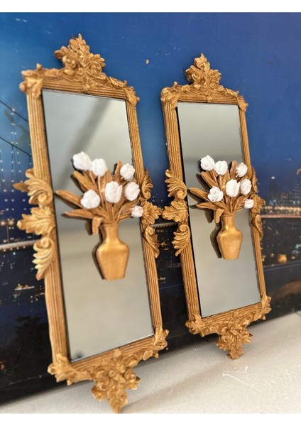 Çiçekli Aynalı Tasarım Tablo 2li modelleri