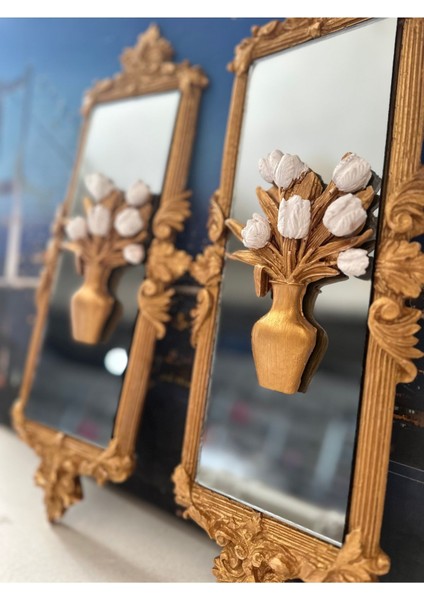 Çiçekli Aynalı Tasarım Tablo 2li fırsatları