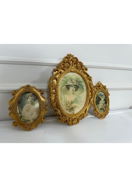 Vintage Tarzı Duvar Tablo 3lü Nostanji Dekopaj Tablo Büyük 42CM Orta Boy 22CM fiyatları