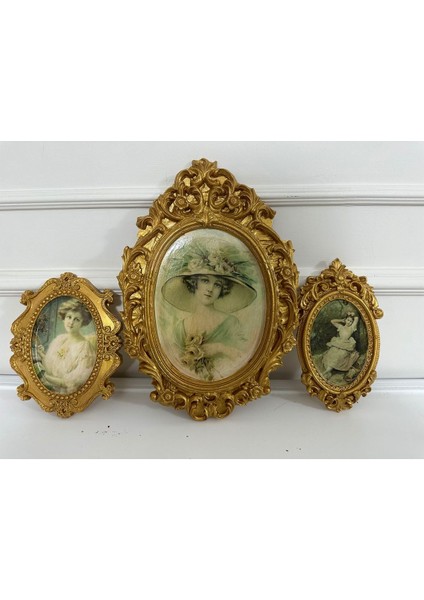 Vintage Tarzı Duvar Tablo 3lü Nostanji Dekopaj Tablo Büyük 42CM Orta Boy 22CM modelleri