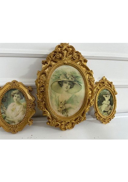 Vintage Tarzı Duvar Tablo 3lü Nostanji Dekopaj Tablo Büyük 42CM Orta Boy 22CM fırsatları