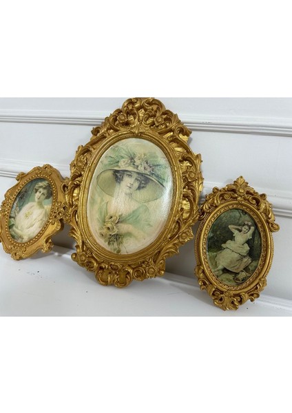 Vintage Tarzı Duvar Tablo 3lü Nostanji Dekopaj Tablo Büyük 42CM Orta Boy 22CM indirimleri