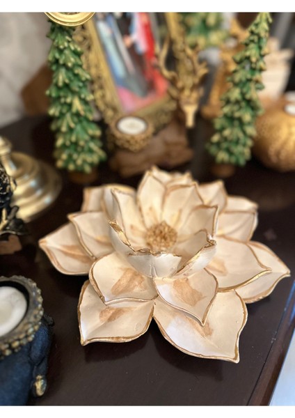 Lotus Çiçek Dekoratif Duvar Masa Süsü Büyük Model
