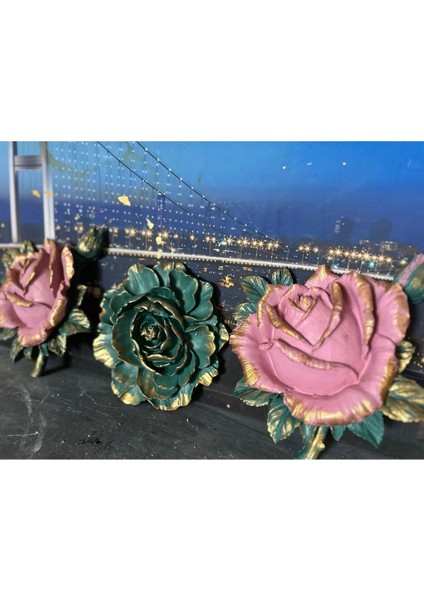 Duvar Dekor 3lü Set Çiçek , Lotus Gül modelleri