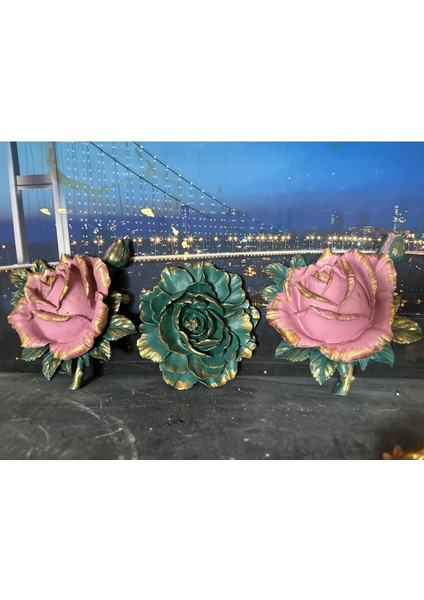 Duvar Dekor 3lü Set Çiçek , Lotus Gül fırsatları