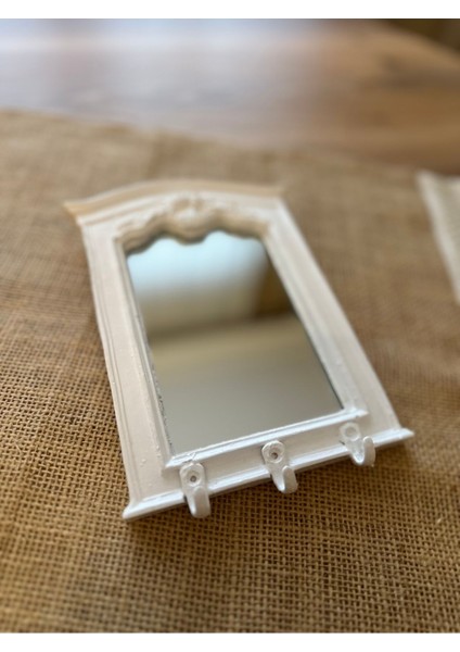 Ayna Detaylı Beyaz Anahtarlık , Modern Anahtar Askısı 20 cm fiyatları