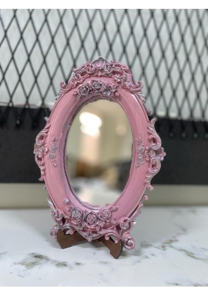 Pembe Tasarım Masa ve Duvar Aynası