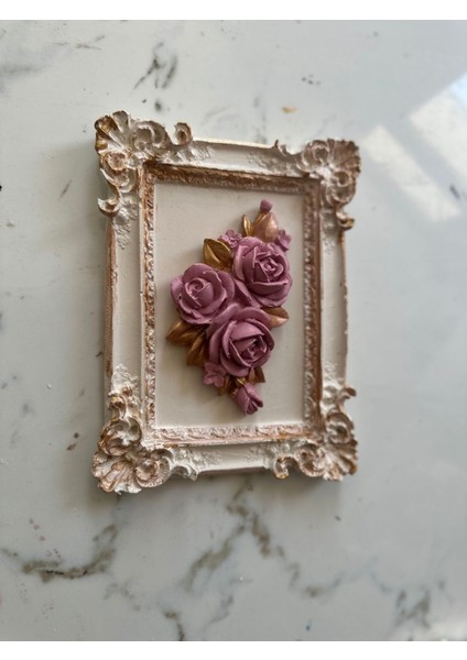 Çiçekli Duvar Masa Tablo 2 Li Set Büyük 22CM Küçük 14CM modelleri