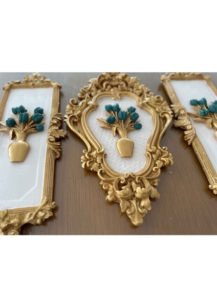 Çiçekli Dekoratif Duvar Tablosu 3 Lü Set fiyatları