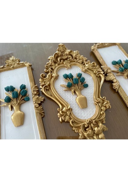 Çiçekli Dekoratif Duvar Tablosu 3 Lü Set indirimleri