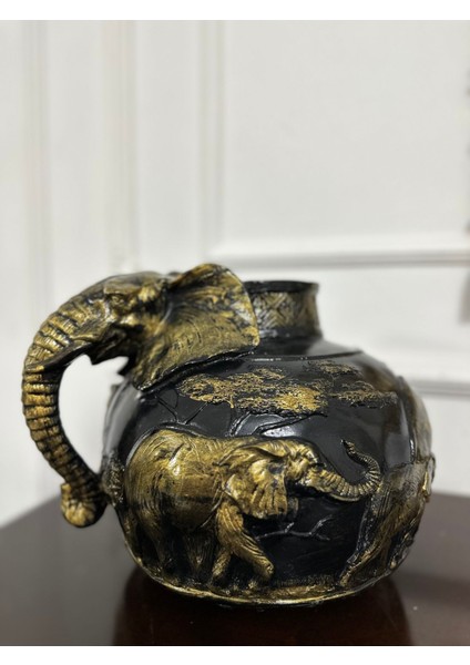 Filli Büyük Vazo ,dekoratif Fil Detaylı Vazo (26X35) cm fiyatları