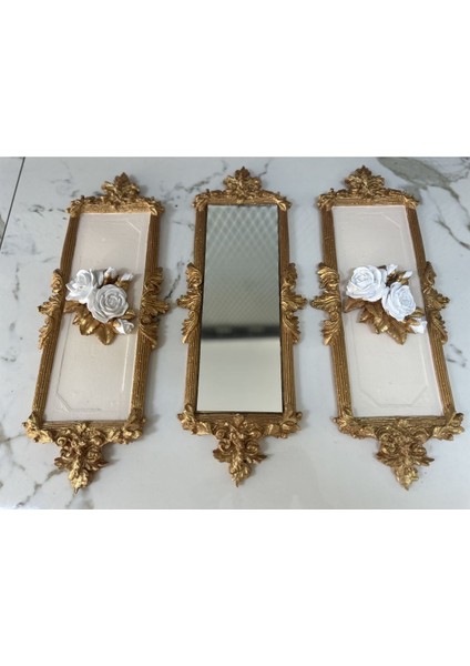 Güllü Çerçeveli Ayna ve Tablo 3 Lü indirimleri