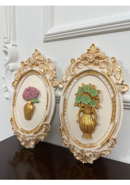 Çiçekli Çerçeve Takımı 2 Li Dekoratif Masa Duvar Süsü fiyatları