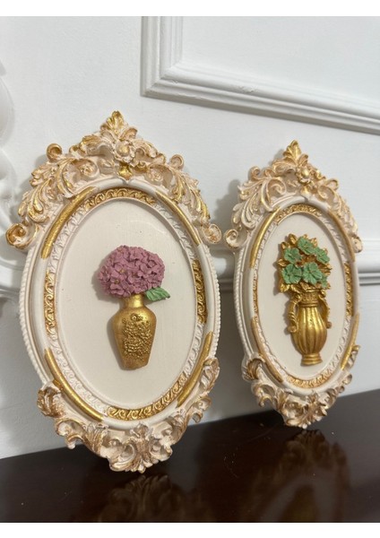 Çiçekli Çerçeve Takımı 2 Li Dekoratif Masa Duvar Süsü modelleri