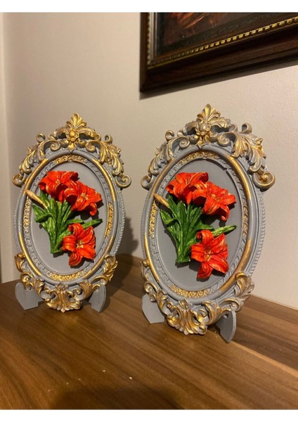 Çerçeveli Çiçekli Tablo 2 Li Set fiyatları