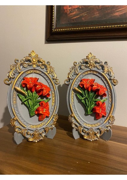 Çerçeveli Çiçekli Tablo 2 Li Set modelleri