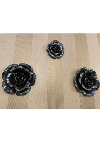 Siyah Gümüş Duvar Güllü 3 Lü Set fiyatları