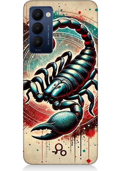 Tecno Camon 18 Uyumlu Zırhlı Akrep Burcu Sembol Desenli Silikon Kılıf