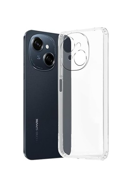 Tecno Spark Go 2025 Kılıf Kamera Korumalı Jelly Transparan Kapak