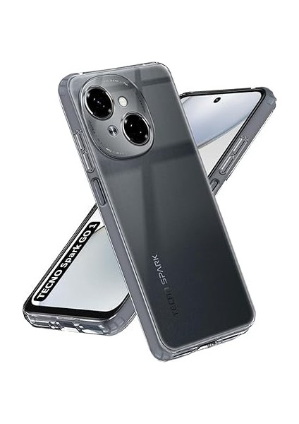 Tecno Spark Go 2025 Kılıf Kamera Korumalı Jelly Transparan Kapak
