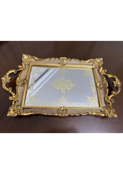 Tepsi Sunum Tepsi Şık Modern Kahverengi Tepsi Polyester Aynalı fiyatları