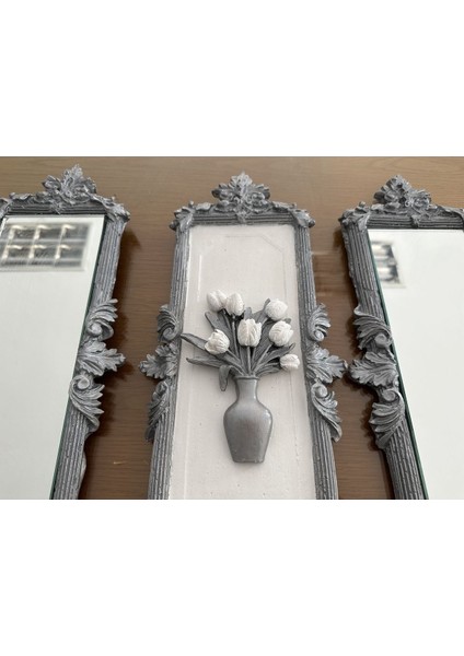 Modern Ayna ve Tablo 3 Lü Duvar Askısı , Çiçekli Duvar Tablosu modelleri