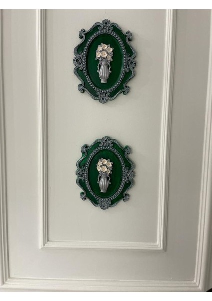 Zümrüt Yeşili 2 Li Tablo Masa Duvar Tablosu