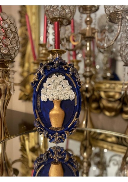 Çerçeveli Çiçekli Masa Duvar Tablosu