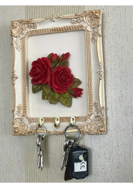 Anahtar Askısı ,dekoratif Gül Detaylı Tablo Anahtarlık , Anahtar Duvar Askısı Özel Tasarım fırsatları