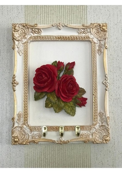 Anahtar Askısı ,dekoratif Gül Detaylı Tablo Anahtarlık , Anahtar Duvar Askısı Özel Tasarım indirimleri