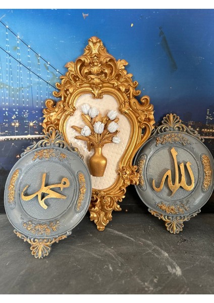 Duvar Tablo Set 3lü Allah Muhammet Set 30CM